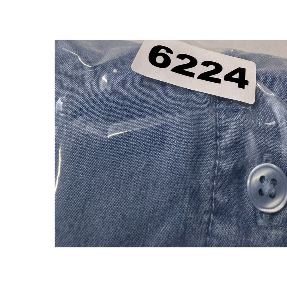 Terra & Sky 3X Blue Button Front Chambray Shirt 100% Lyocell - Picture 10 of 10